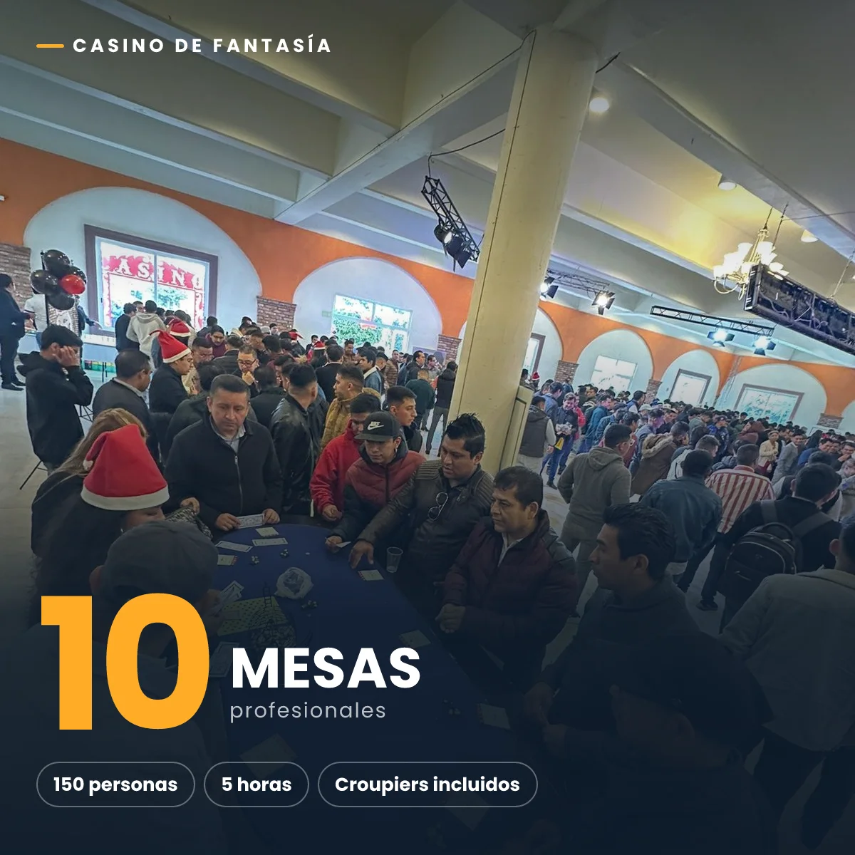 Paquete de 10 mesas de casino de fantasía para 150 personas